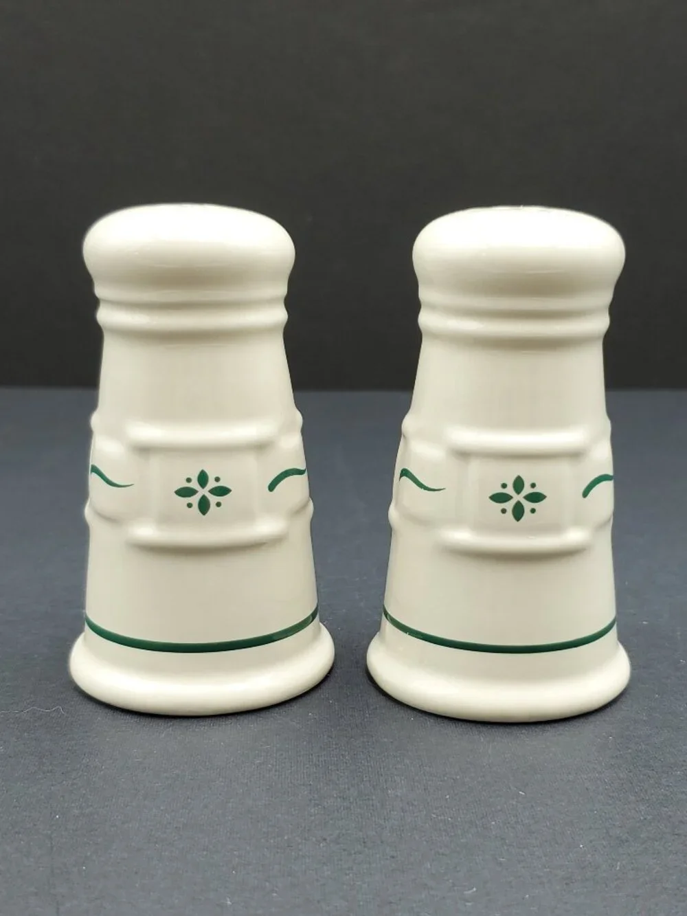 Longaberger Woven Traditions Heritage Green Salt & Pepper Shakers